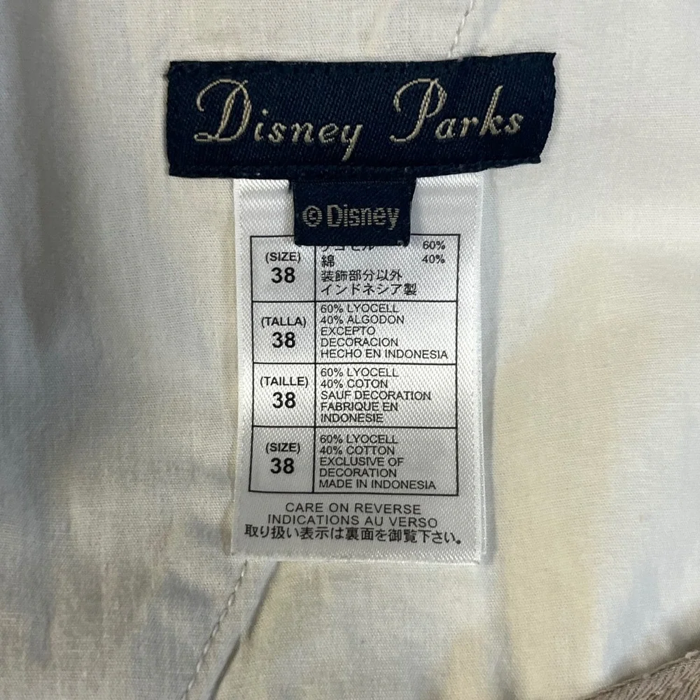 Disney Parks Chino‎ Shorts Mens 38 Khaki Mickey Mouse Embroidered Lyocell Blend
